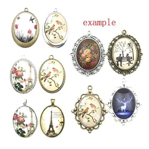 Youdiyla Jewelry Pendant Trays 30x40mm Antique Bronze | Perfect for DIY Photo Jewelry (70-120 chars) thumbnail 4