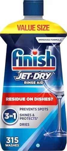 Finish Jet-Dry Dishwasher Rinse Aid Liquid 240ml (8.45 oz) | Prevents Spots & Residues — Rinse Agent