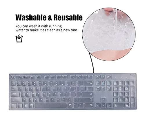 iKammo Keyboard Cover Skins for Dell KB216 & Optiplex 5250/3050/3240/5460/7450/7050 & Inspiron AIO 3475/3670/3477 | Waterproof Dustproof thumbnail 4