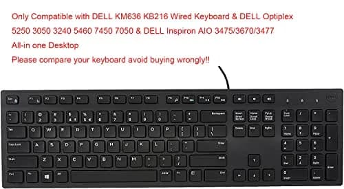 iKammo Keyboard Cover Skins for Dell KB216 & Optiplex 5250/3050/3240/5460/7450/7050 & Inspiron AIO 3475/3670/3477 | Waterproof Dustproof thumbnail 2