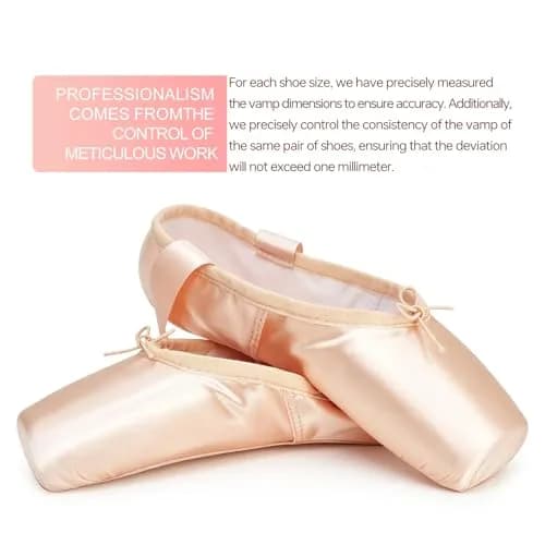 IJONDA Adult Ballet Pointe Dance Shoes Practice Slippers for Girls Women - US Women's Size 9 Pink | Professional Dance Footwear thumbnail 4