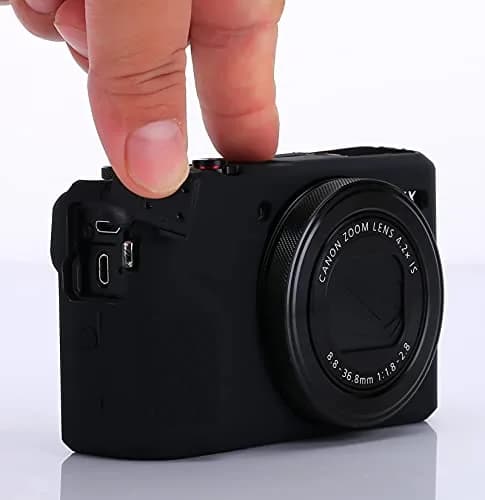 Yisau Black Silicone Camera Case for Canon PowerShot G7X / G7X Mark II | Ultra Thin Lightweight Rubber Soft Case thumbnail 4