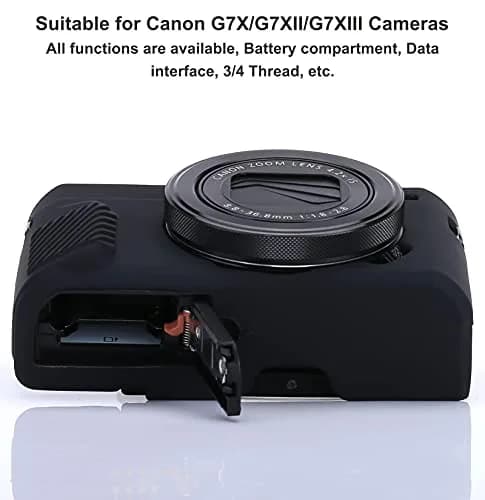Yisau Black Silicone Camera Case for Canon PowerShot G7X / G7X Mark II | Ultra Thin Lightweight Rubber Soft Case thumbnail 3
