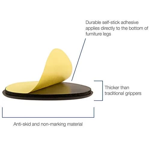 SOFTTOUCH 2 1/2 Inch Round Heavy Durty Non Slip Furniture Pads | Self Stick, Brown, 12 Count thumbnail 3