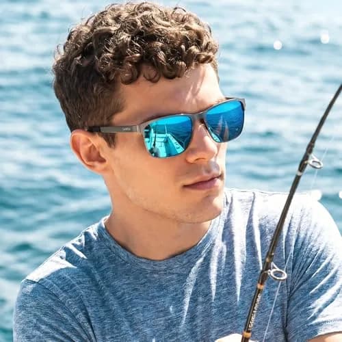 CARFIA Polarized Sunglasses for Men Spring Hinge Metal Frame CA5225 | Classic Square Design with UV400 Protection (70-120 chars) thumbnail 3