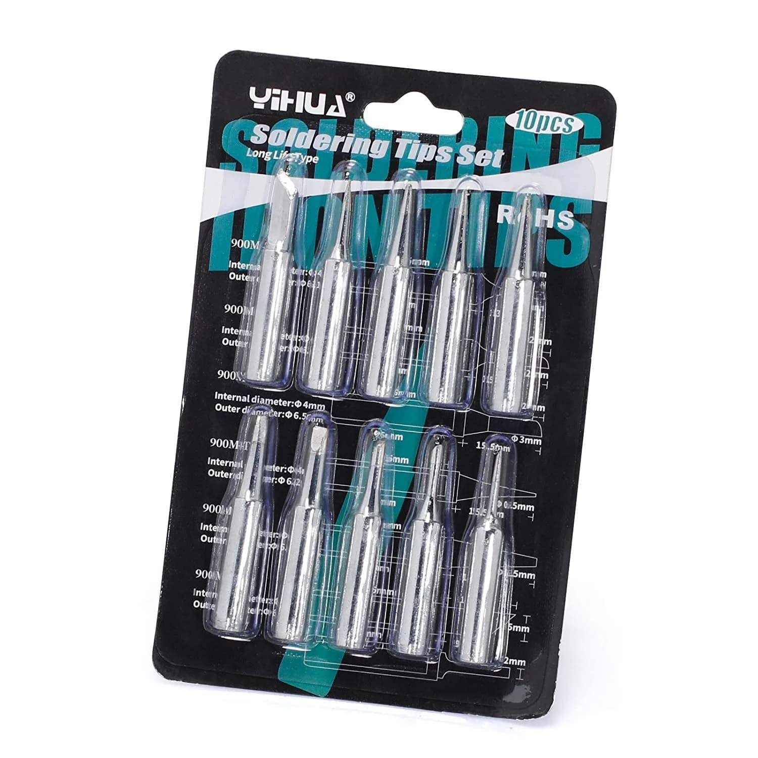 YIHUA #1200 Soldering Iron Tips Set 10PCS | SGS Certified Lead-Free - main product image