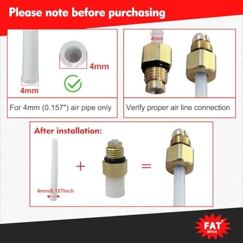 AIRSUSFAT 10pcs Air Suspension Repair Kit M8 4mm | Brass Fittings for Mercedes-Benz & More thumbnail 2