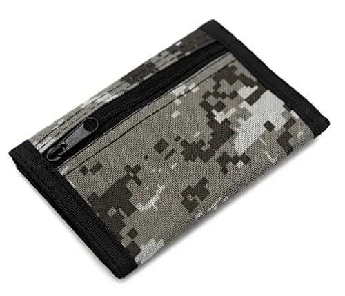 AI-DEE Digital Beige RFID Trifold Canvas Outdoor Sports Wallet for Kids with Hook & Loop Closure - view 3