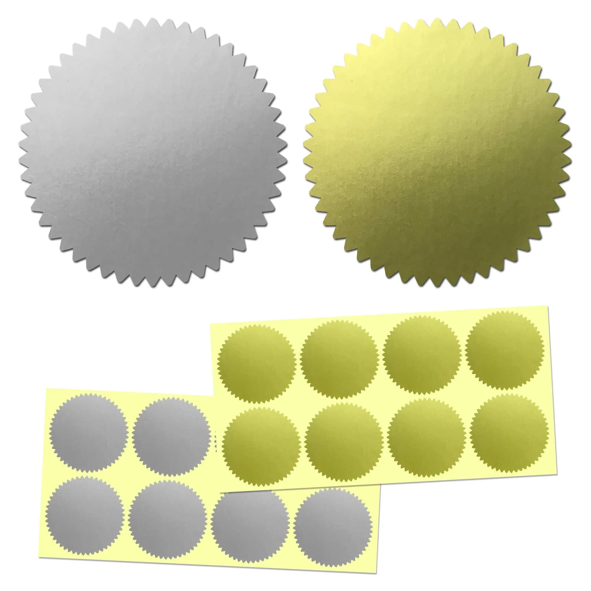 TownStix Gold and Silver Foil Seal Stickers for Certificates - Pack of 400 - main product image
