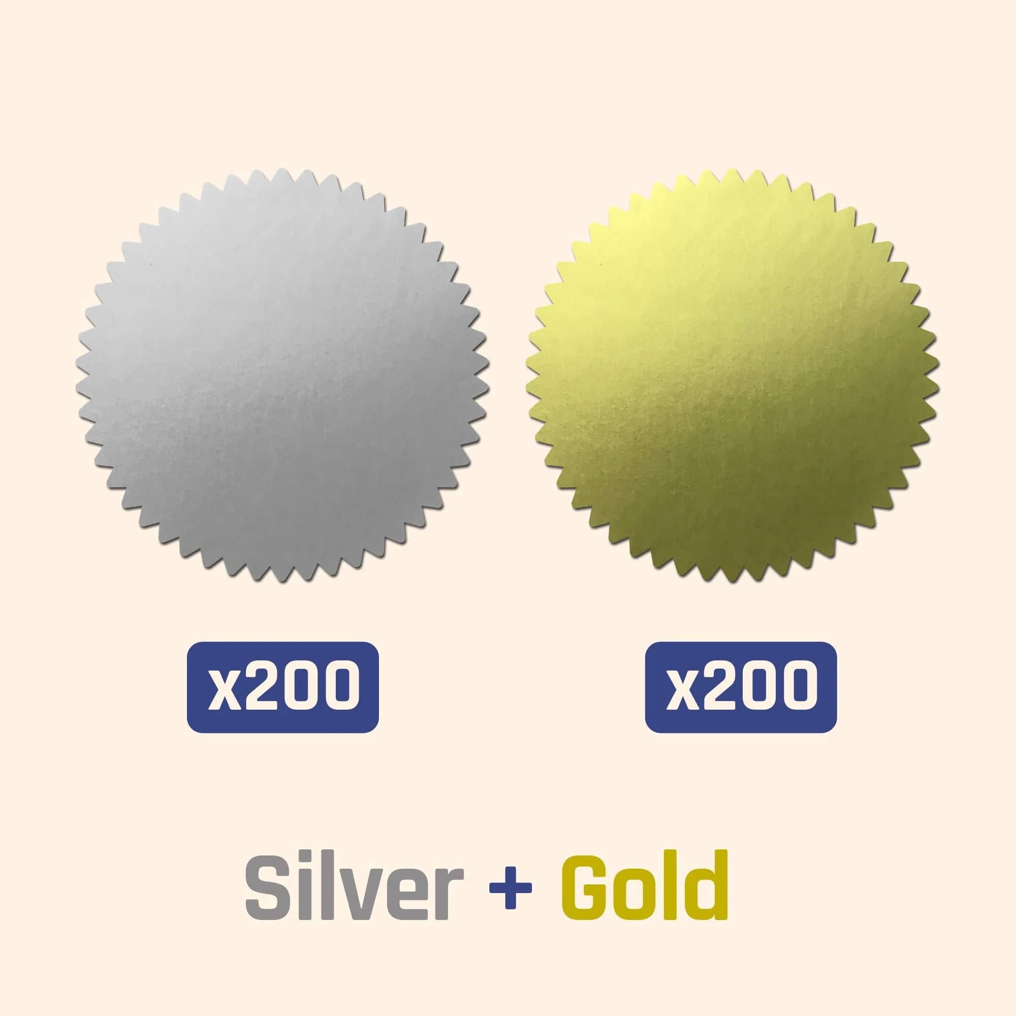 TownStix Gold and Silver Foil Seal Stickers for Certificates - Pack of 400 - view 2