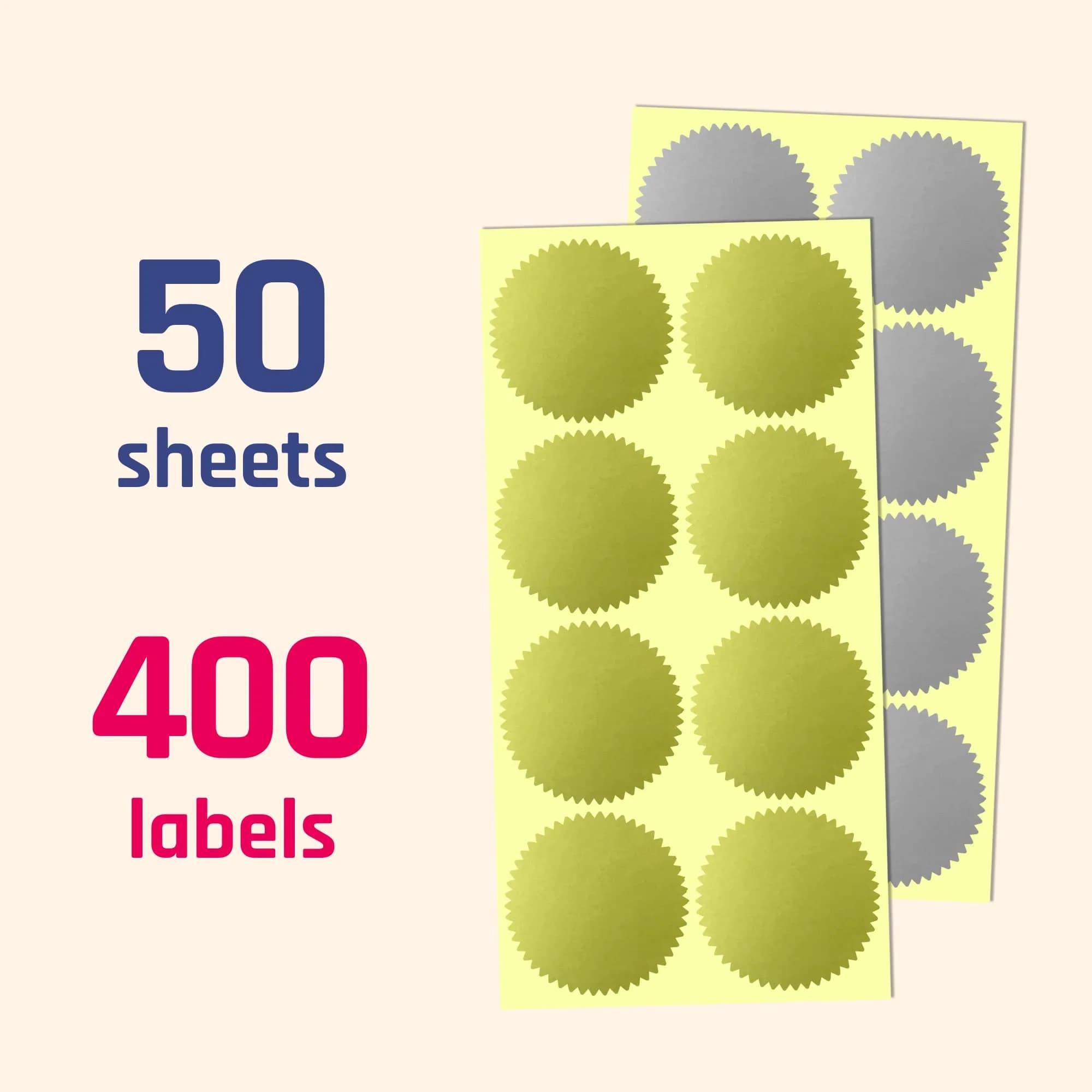 TownStix Gold and Silver Foil Seal Stickers for Certificates - Pack of 400 - view 4