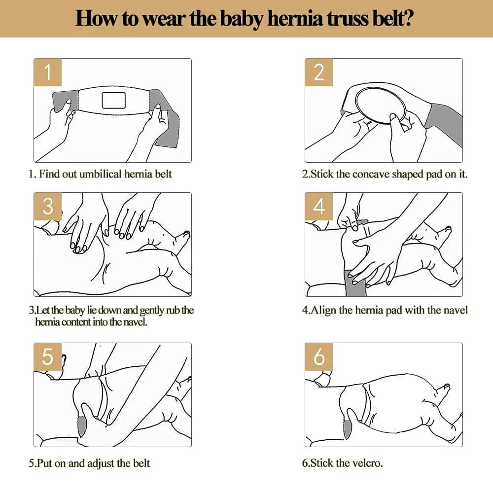 BOJEE Umbilical Hernia Belt for Infants & Kids | 48 cm (19 inch) Beige - view 6