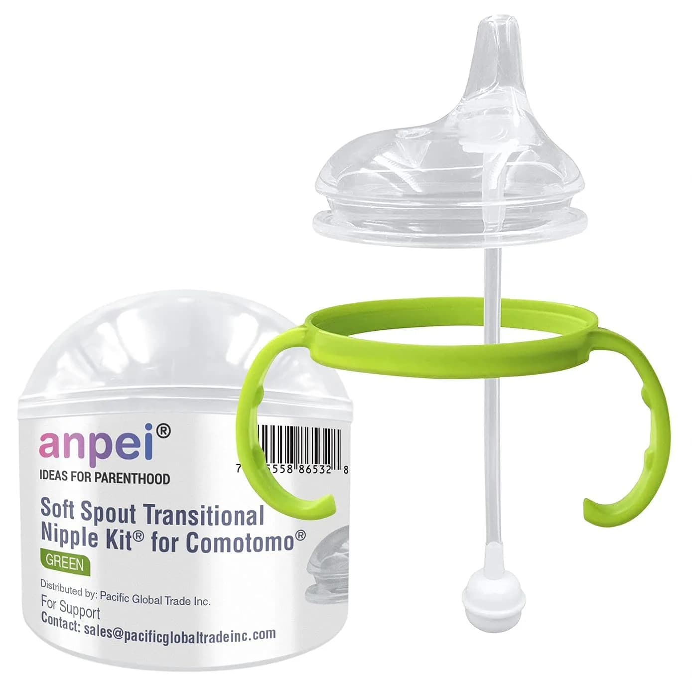 ANPEI Sippy Cup Soft Spout Transitional Nipple Kit for Comotomo Baby Bottles, 5 oz and 8 oz (1 Count) - main product image
