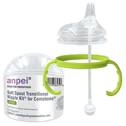 ANPEI Sippy Cup Soft Spout Transitional Nipple Kit for Comotomo Baby Bottles, 5 oz and 8 oz (1 Count) thumbnail 1