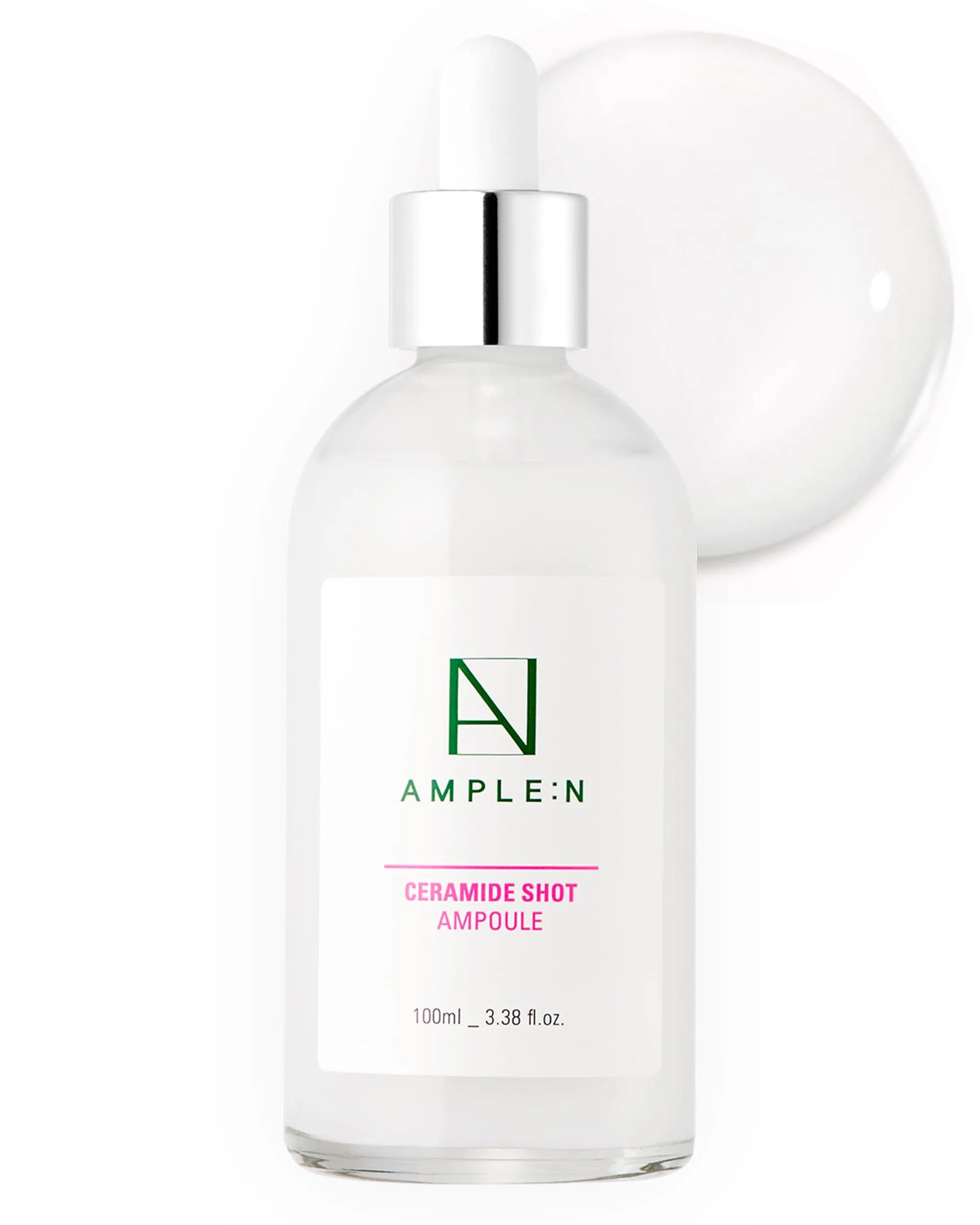 AMPLE:N Ceramide Shot Ampoule 100ml (3.38 fl oz) | Korean Barrier Repair Serum for Dry, Sensitive Skin — Ceramide
