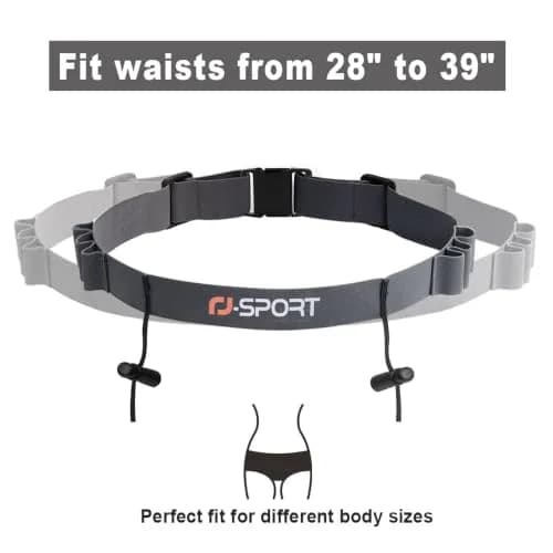 RJ-Sport Race Number Belt - Triathlon Race Belt BIB Holder with 6 Energy Gel Loops for Triathlon, Marathon, Running & Cycling | Fully Adjustable thumbnail 2