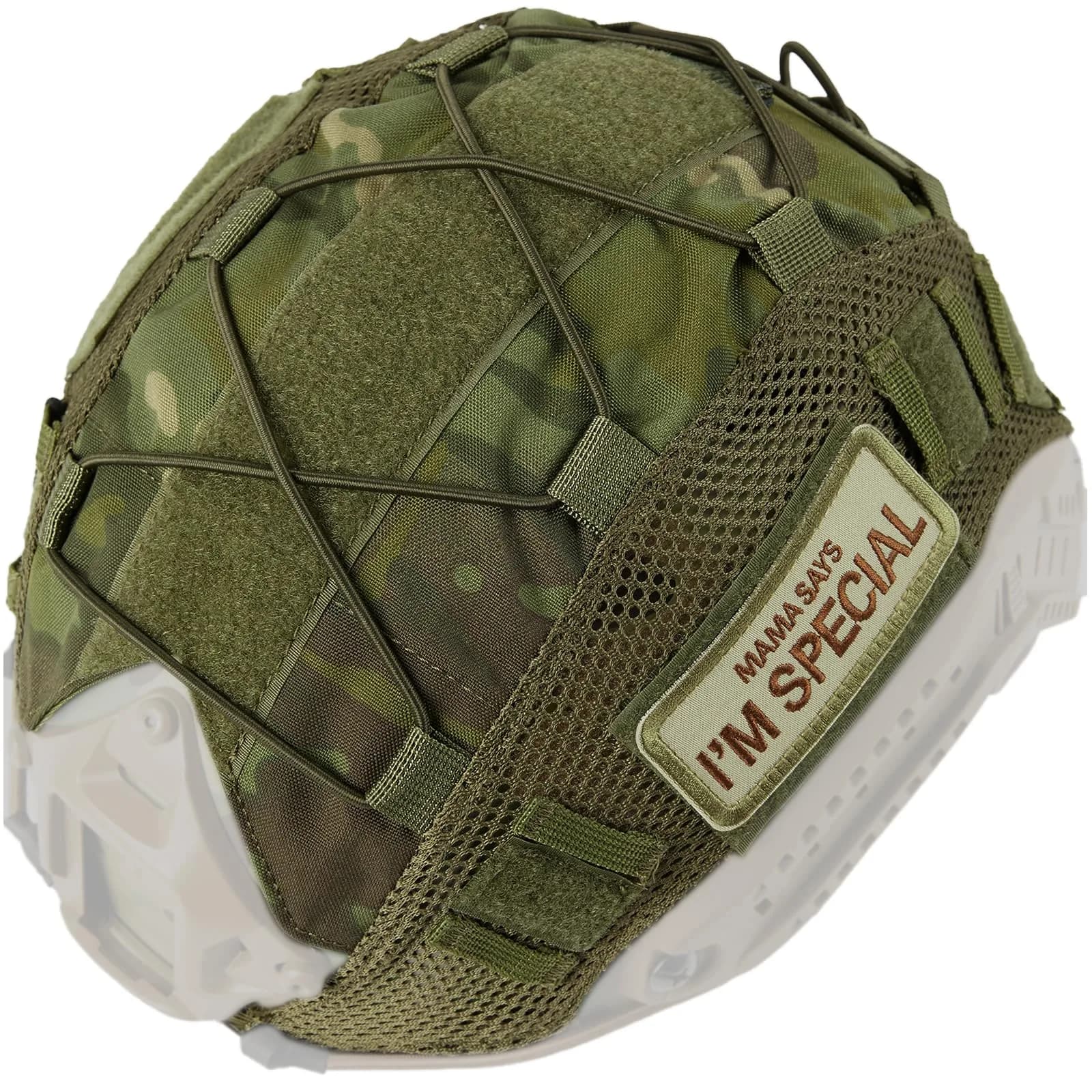 OneTigris Multicam Tactical Fast Helmet Cover for M/L PJ Helmets | Lightweight Cordura Nylon with MOLLE & Bungee System