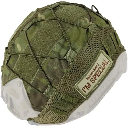OneTigris Multicam Tactical Fast Helmet Cover for M/L PJ Helmets | Lightweight Cordura Nylon with MOLLE & Bungee System thumbnail 1