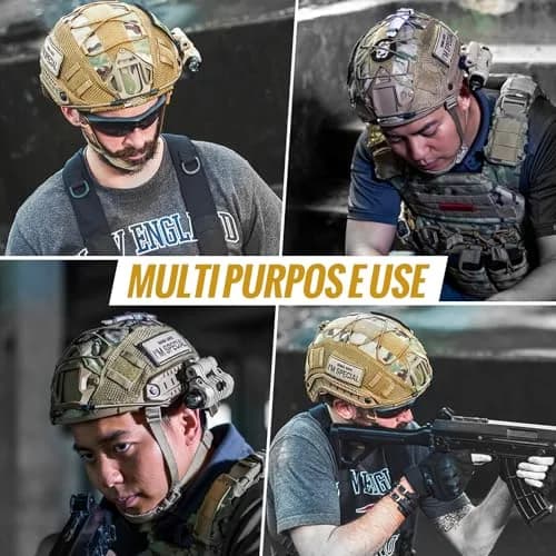 OneTigris Multicam Tactical Fast Helmet Cover for M/L PJ Helmets | Lightweight Cordura Nylon with MOLLE & Bungee System thumbnail 6