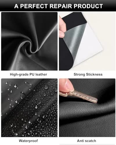 Numola Dark Brown Leather Repair Patch 8x11 Inch - Waterproof Self-Adhesive Fabric Tape - view 4