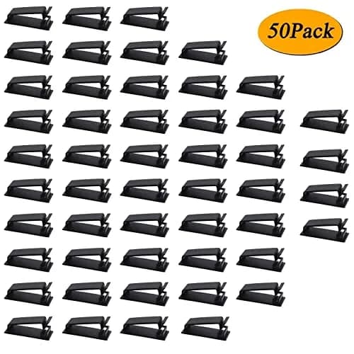 SOULWIT 50Pcs Self Adhesive Cable Management Clips - Black | Organize Wires on Desks, Walls, Cabinets thumbnail 6
