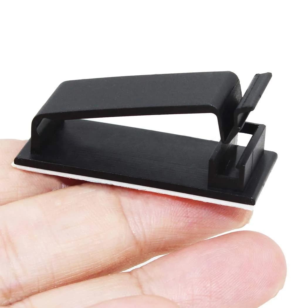 SOULWIT 50Pcs Self Adhesive Cable Management Clips - Black | Organize Wires on Desks, Walls, Cabinets - view 2
