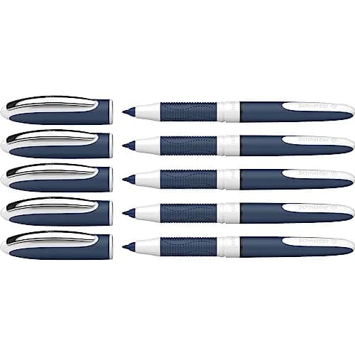 Schneider One Change Rollerball Pen, 0.6mm Fine Tip, Black Ink, Box of 5 Pens | Smooth Ink Flow & Refillable thumbnail 1