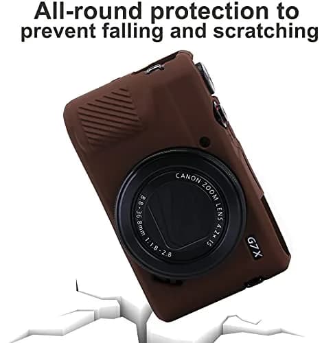 Yisau Silicone Camera Case for Canon G7X / G7X Mark II, Coffee | Ultra Thin Lightweight Rubber Soft Silicone Case Bag Cover thumbnail 2