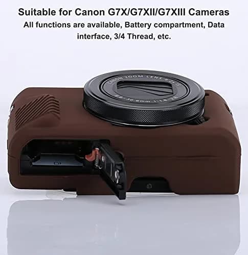 Yisau Silicone Camera Case for Canon G7X / G7X Mark II, Coffee | Ultra Thin Lightweight Rubber Soft Silicone Case Bag Cover thumbnail 3