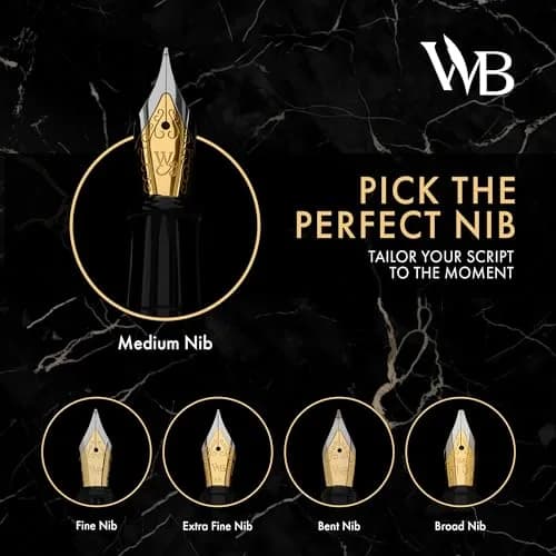 Wordsworth & Black Fountain Pen Set for Writing, Medium Nib, Turquoise | Smooth Ink Flow & Elegant Design thumbnail 4