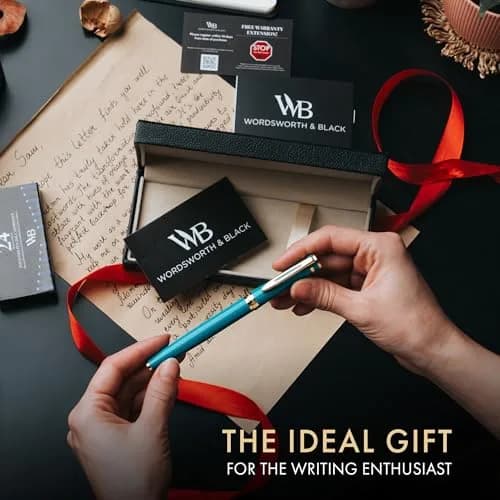 Wordsworth & Black Fountain Pen Set for Writing, Medium Nib, Turquoise | Smooth Ink Flow & Elegant Design thumbnail 3