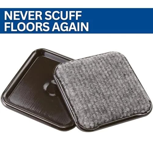 SoftTouch 2-1/2" Square Reusable Furniture Caster Cups with Carpet Bottom, 12-Pack Brown/Gray | Protects Hard Floors & Stabilizes Furniture thumbnail 2