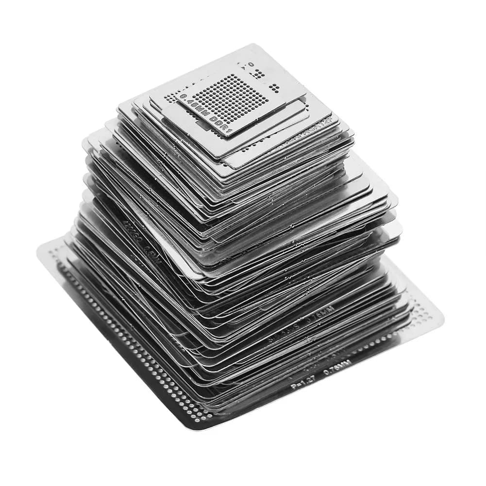 Ovenot BGA Reballing Stencils Kit 130pcs Universal Steel Template Mesh 0.35mm-0.76mm | Directly Heat Set - main product image