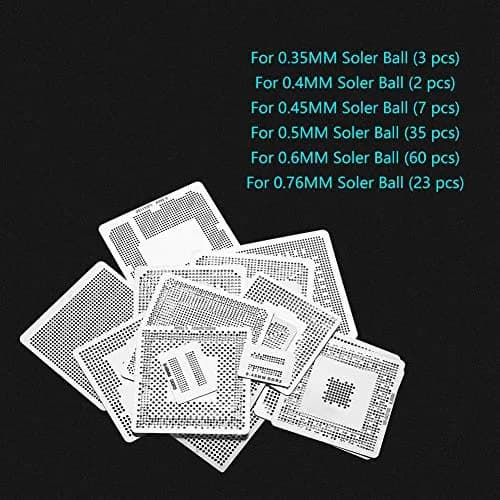 Ovenot BGA Reballing Stencils Kit 130pcs Universal Steel Template Mesh 0.35mm-0.76mm | Directly Heat Set thumbnail 7