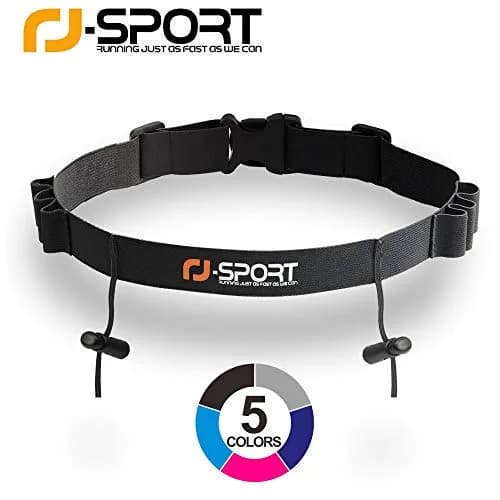 RJ-Sport Race Number Belt with 6 Gel Loops - Black, One Size Fits All | Adjustable Triathlon Bib Holder thumbnail 7