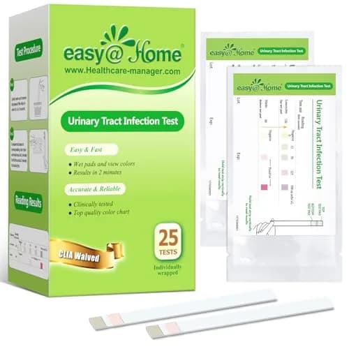 Easy@Home Urinary Tract Infection Test Strips 25 Pack | Detects Leukocytes & Nitrites for Women thumbnail 1