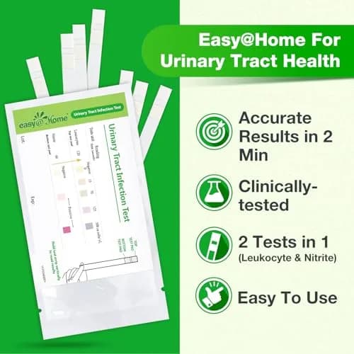 Easy@Home Urinary Tract Infection Test Strips 25 Pack | Detects Leukocytes & Nitrites for Women thumbnail 2