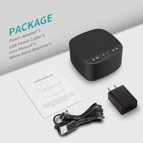 Magicteam White Noise Machine with 40 Sounds, 32 Volume Levels, Memory Function, AC/USB Powered, Sleep Timer, Black | 10cm (3.9in) Portable thumbnail 5