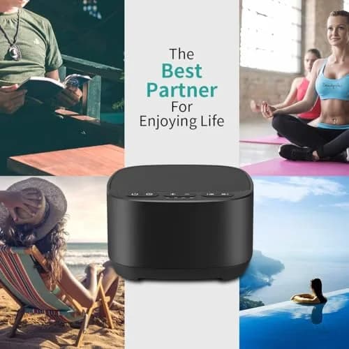 Magicteam White Noise Machine with 40 Sounds, 32 Volume Levels, Memory Function, AC/USB Powered, Sleep Timer, Black | 10cm (3.9in) Portable thumbnail 6
