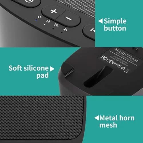 Magicteam White Noise Machine with 40 Sounds, 32 Volume Levels, Memory Function, AC/USB Powered, Sleep Timer, Black | 10cm (3.9in) Portable thumbnail 7