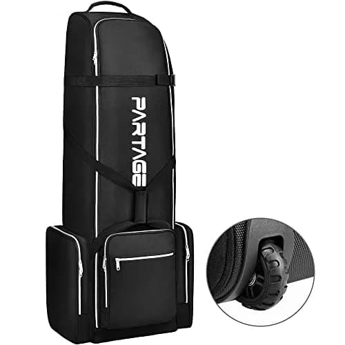 Partage Golf Travel Bag with Wheels | Heavy Duty Oxford, 600D Waterproof Fabric, Black | 51" Open Size thumbnail 1