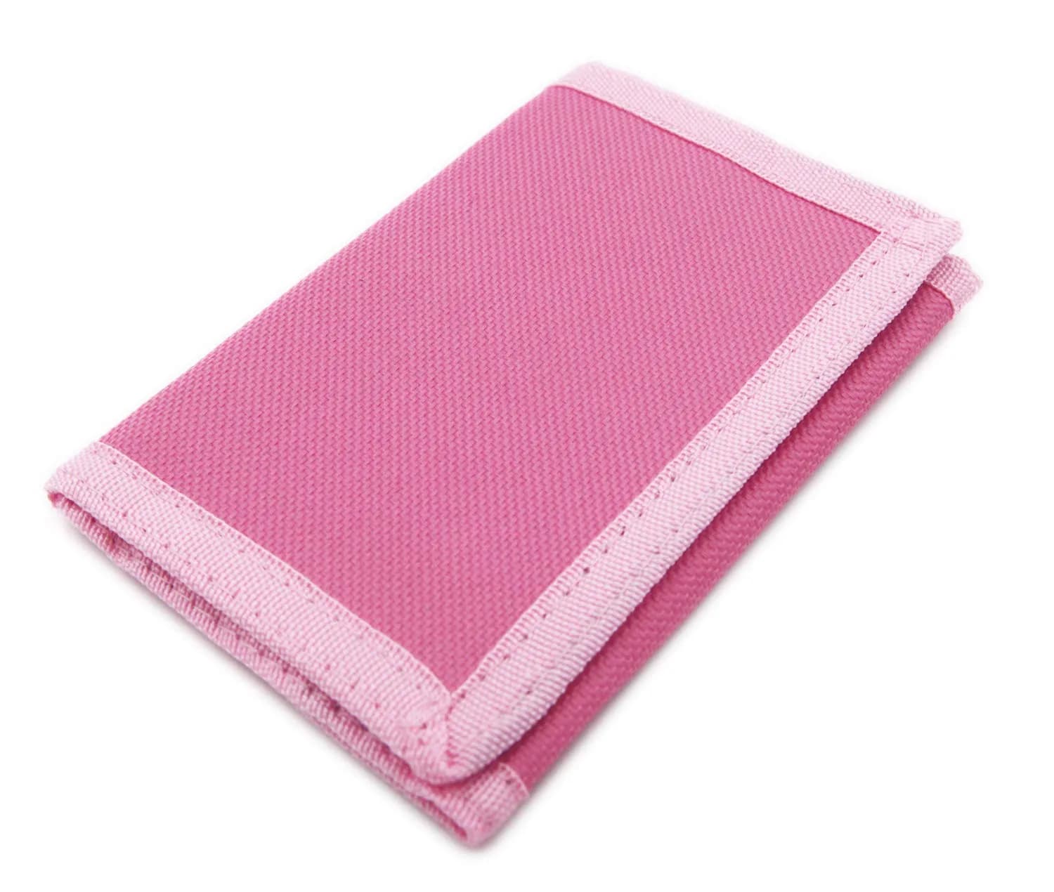 AI-DEE RFID Trifold Canvas Outdoor Sports Wallet for Kids - Pink | Durable Hook & Loop Closure - main product image