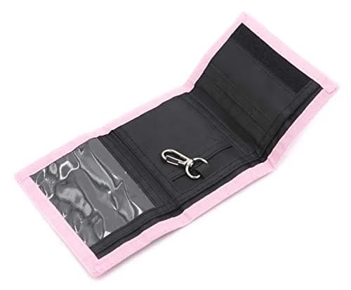 AI-DEE RFID Trifold Canvas Outdoor Sports Wallet for Kids - Pink | Durable Hook & Loop Closure thumbnail 4