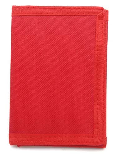 AI-DEE Red RFID Trifold Canvas Outdoor Sports Wallet for Kids with Hook & Loop Closure - view 3