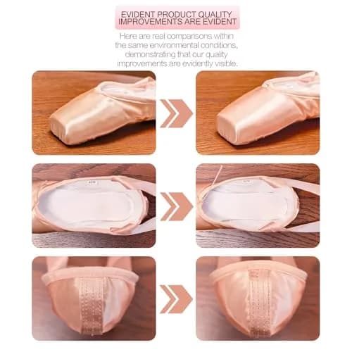 IJONDA Adult Ballet Pointe Dance Shoes Practice Slippers for Girls Women Size 4 Pink | Imported Dance Footwear thumbnail 5