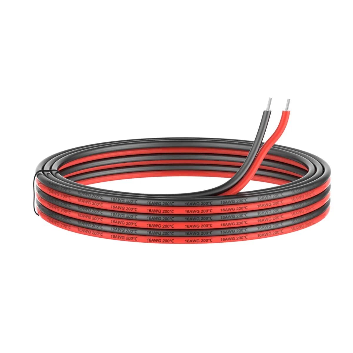 Haerkn 22awg Silicone Electrical Wire 2 Cores 25ft | Tinned Copper, 600V, Flexible — 16AWG/2 Core-25FT