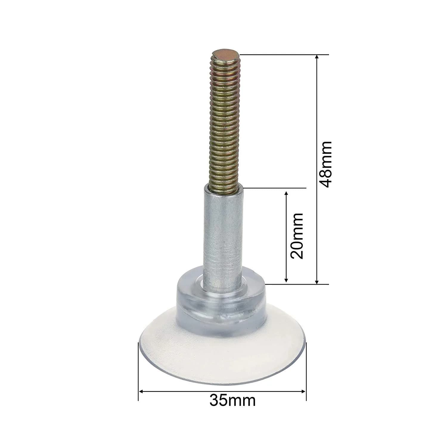 TYMXGHF Rubber Suction Cup Replacements with M6 Screw (Set of 4) | Adjustable Glass Table Top Mounts - view 3