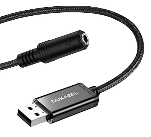 DUKABEL USB Headphone Adapter 25cm | External Sound Card for PC, PS4, PS5, Mac, Linux thumbnail 1