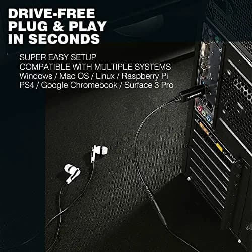 DUKABEL USB Headphone Adapter 25cm | External Sound Card for PC, PS4, PS5, Mac, Linux thumbnail 4
