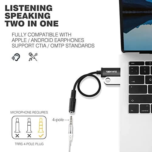 DUKABEL USB Headphone Adapter 25cm | External Sound Card for PC, PS4, PS5, Mac, Linux thumbnail 5
